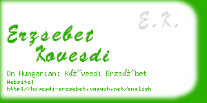 erzsebet kovesdi business card